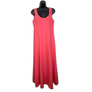 NicolFarhi women maxi NWT 100% linen dress US size 8 chest 36’  56' long coral